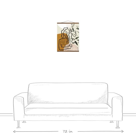Earthy Abstract Figure II 16" x 20" Teak Hanging Canvas